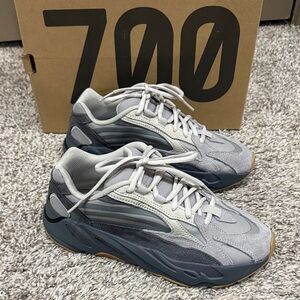 Yeezy Gray and Black Sneakers